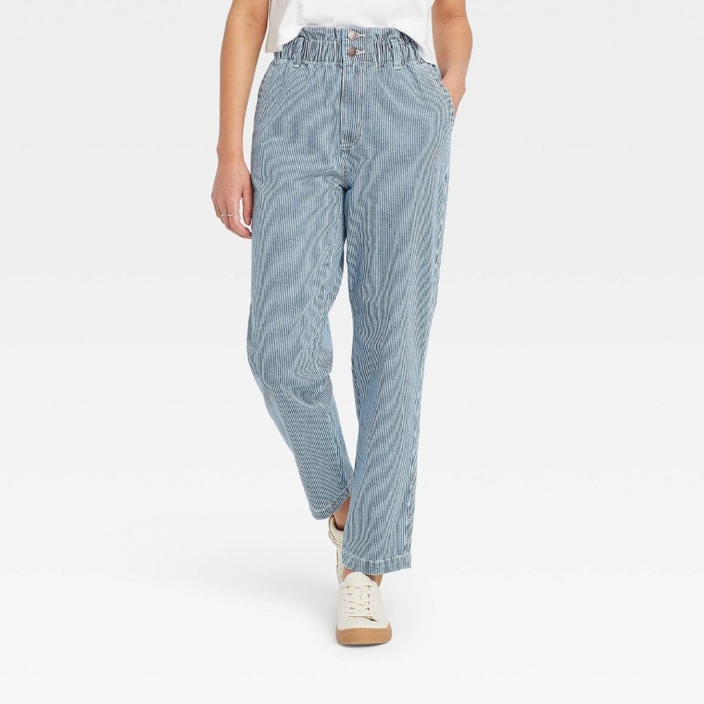 Women's Striped High-Rise Tapered Pants - Universal Thread